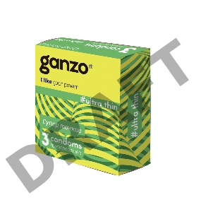 Презервативы Ganzo Ultra thin, ультратонкие, латекс, 18 см, 3 шт