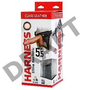 Страпон на креплении LoveToy с поясом Harness, реалистичный, neoskin, телесный, 17 см