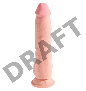 Телесный фаллоимитатор на присоске 10 Triple Density Fat Cock with Balls - 27,9 см.