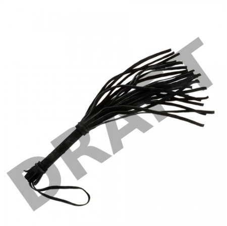 Малая черная плеть из натуральной велюровой кожи - 40 см.