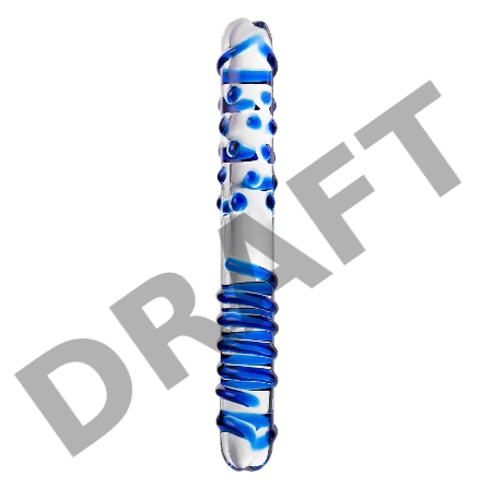 Двусторонний фаллоимитатор Sexus Glass, стекло, прозрачный, 22 см