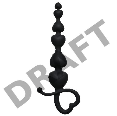 Чёрная анальная цепочка Begginers Beads - 18 см.