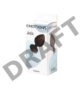 Черная анальная пробка с голубым пушистым хвостиком Fluffy