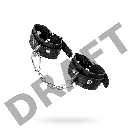 Наручники-браслеты Pecado BDSM, мини со скруглёнными углами, натуральная кожа, чёрные