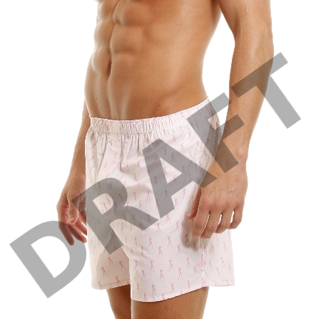 Мужские хлопковые трусы-шорты HUSTLER  розовые и с танцовщицами, S