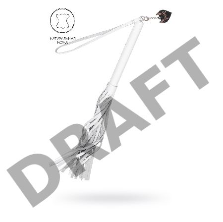 Плеть Pecado BDSM, белая рукоять, белые хлысты, натуральная кожа