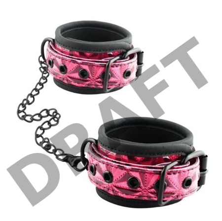 Красно-чёрные кожаные наручники Wrists Cuffs с геометрическим узором