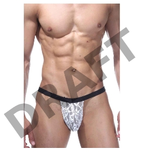 Трусы джоки с белым кружевом S/M