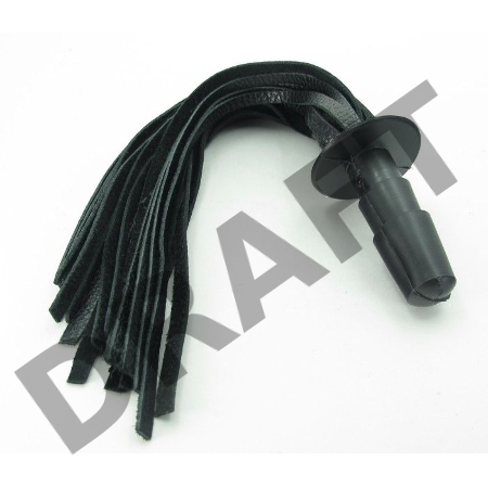 Черная кожаная плеть со штырьком для насадок