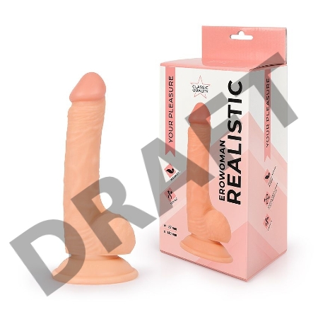 Реалистичный телесный фаллоимитатор Erowoman - 19,5 см.