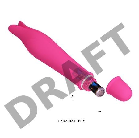 Розовый миниатюрный вибромассажер Edward с усиками - 14,5 см.