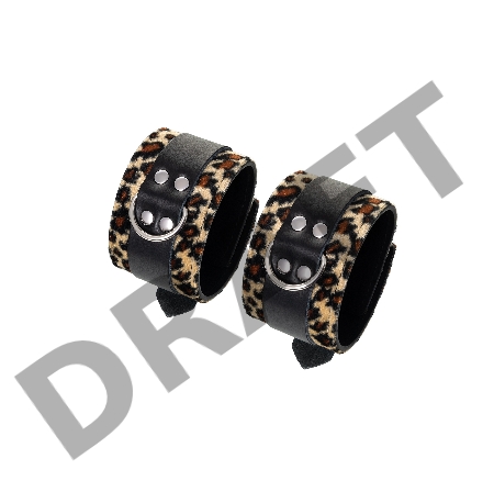 Наручники Anonymo #0102, PU кожа, принт, 19,5 см