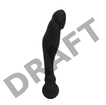 Черный изогнутый двусторонний фаллоимитатор - 18 см.