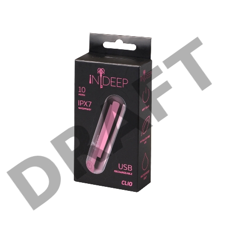 Малиновая перезаряжаемая вибропуля Clio - 7,6 см.