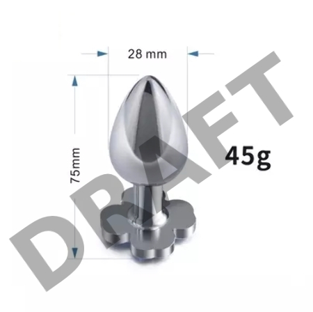 Серебристая пробка с цветком из синих сердечек - 7 см.