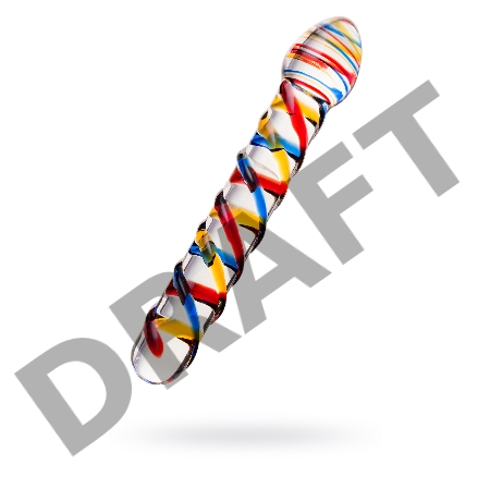 Двусторонний фаллоимитатор Sexus Glass, стекло, прозрачный, 19,5 см