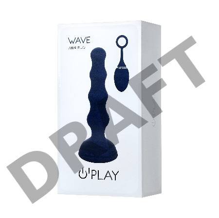 Анальная вибровтулка O'Play Wave с пультом ДУ, силикон, синий, 15,5 см.