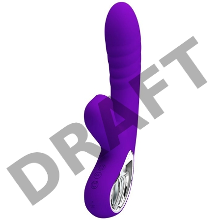 Фиолетовый вибратор Jersey с вакуумной стимуляцией - 21,8 см.