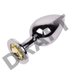 Большой стальной плаг с желтым кристаллом Sweet Lemon - 9,5 см.