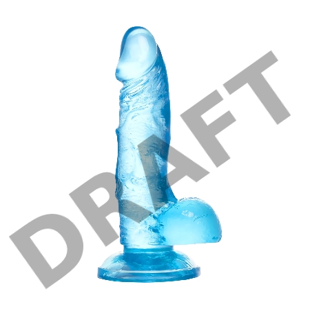 Реалистичный фаллоимитатор A-Toys by TOYFA Indy, TPE, голубой, 15,8 см