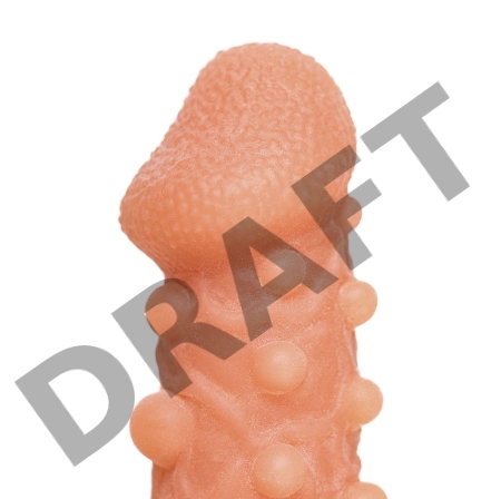  Насадка KOKOS реалистичная с дополнительной стимуляцией, TPE, телесная, 15.6 см