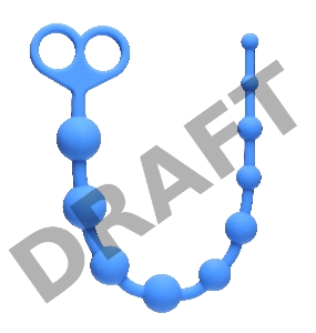 Голубая анальная цепочка Orgasm Beads - 33,5 см.