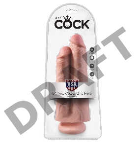 King Cock Фаллоимитатор два в одном 9 телесный