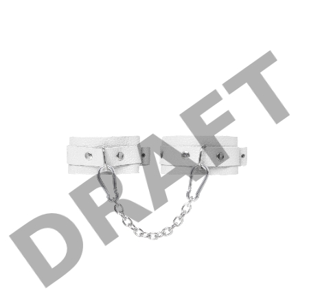 Оковы мини Pecado BDSM, со скруглёнными углами, натуральная кожа, белые