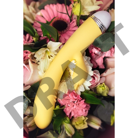 Вибратор с клиторальным стимулятором Flovetta by Toyfa Aster, силикон, желтый, 22 см