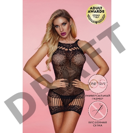 Платье-сетка и стринги Candy Girl Arabella черные, OS