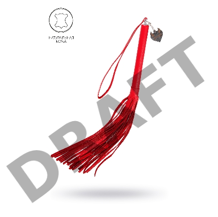 Плеть Pecado BDSM, красная рукоять, красные хлысты, натуральная кожа