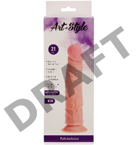 Рельефный фаллоимитатор на подошве-присоске ART-Style №20 - 22 см.