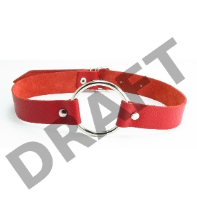 Красный кожаный кляп с кольцом