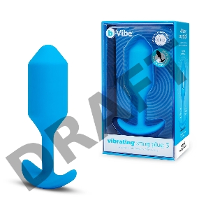 Голубая вибропробка для ношения B-vibe Snug Plug 3 - 12,4 см.