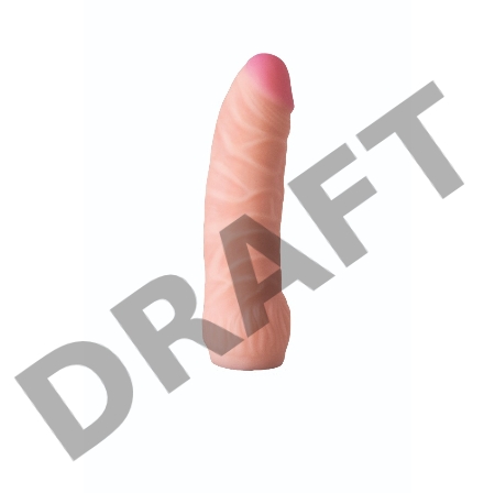 Телесная изогнутая насадка на Harness с коннектором BLACK LINE - 16 см.