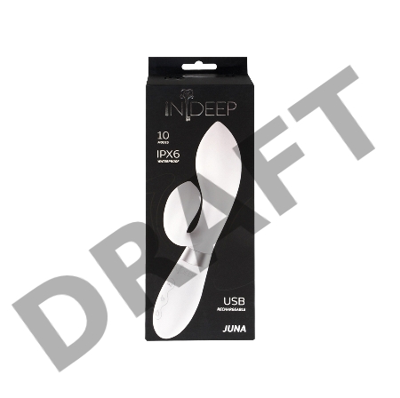 Белый вибратор-кролик Indeep Juna - 21,5 см.