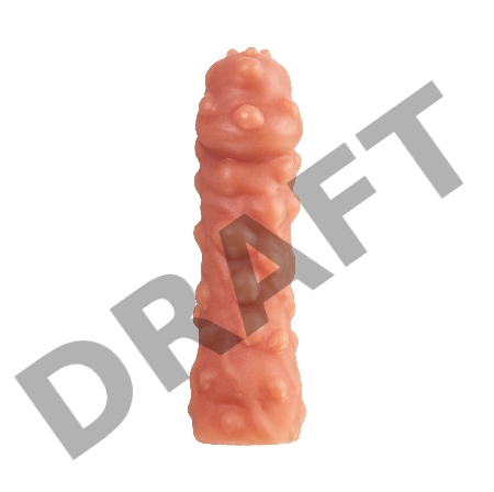 Насадка KOKOS реалистичная с дополнительной стимуляцией, TPE, телесная, 17.6 см