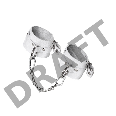 Оковы Pecado BDSM, мягкие с люверсами, натуральная кожа, белые