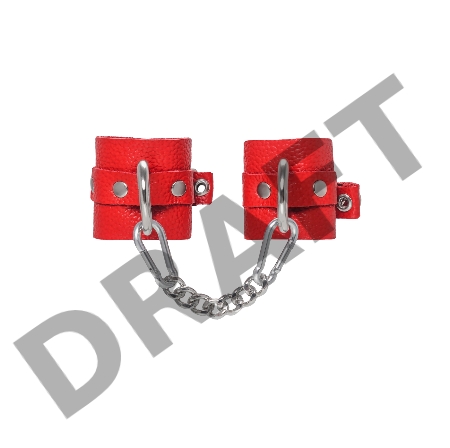 Наручники Pecado BDSM, мягкие с люверсами, натуральная кожа, красные