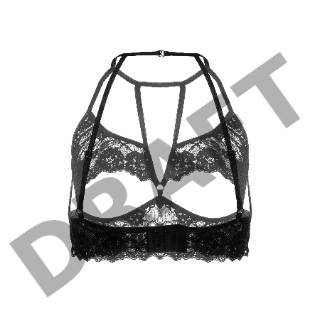 Эротический бралетт Erolanta Ellen кружевной с открытым нижним кливиджем, черный (50-52)