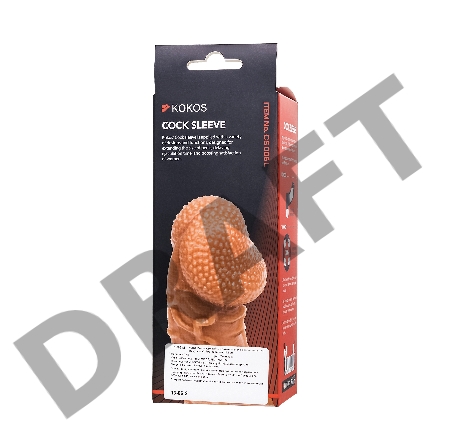  Насадка KOKOS реалистичная с дополнительной стимуляцией, TPE, телесная, 15.6 см