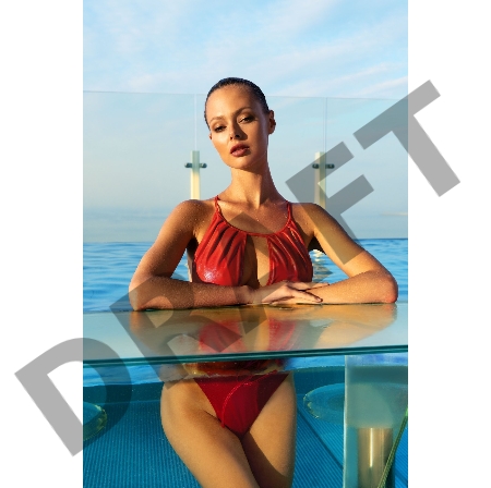 Сплошной (слитный) купальник красного цвета Keissi (Obsessive)