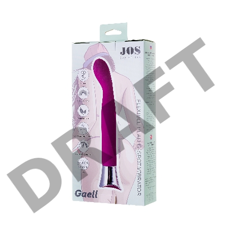 Стимулятор для точки G JOS GAELL, с гибкой головкой, силикон, фиолетовый, 21,6 см.