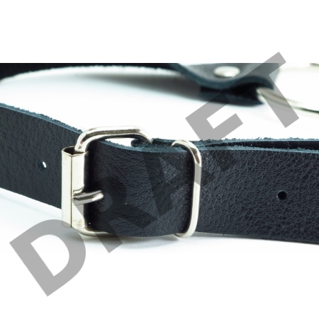 Черный кожаный кляп с кольцом