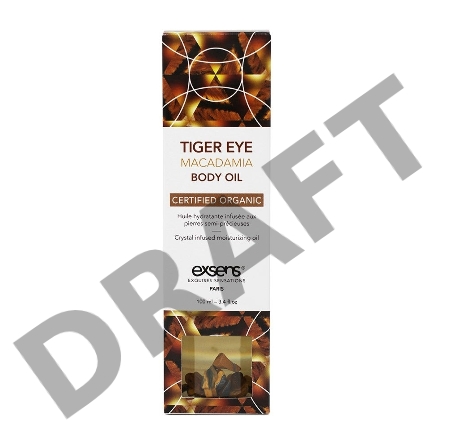Органическое массажное масло с камнями TIGER EYE MACADAMIA (Орех Макадамии)