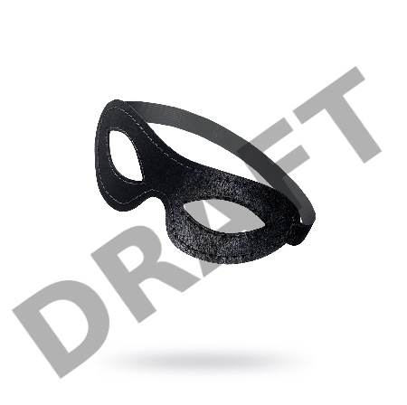 Маска открытая овальная Pecado BDSM, натуральная кожа, черная