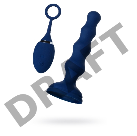 Анальная вибровтулка O'Play Wave с пультом ДУ, силикон, синий, 15,5 см.