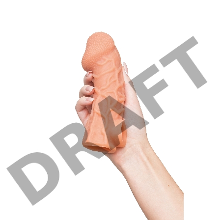  Насадка KOKOS реалистичная с дополнительной стимуляцией, TPE, телесная, 15.6 см