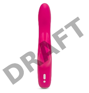 Розовый перезаряжаемый вибратор Rabbit Slimline Curve Rechargeable - 24 см.