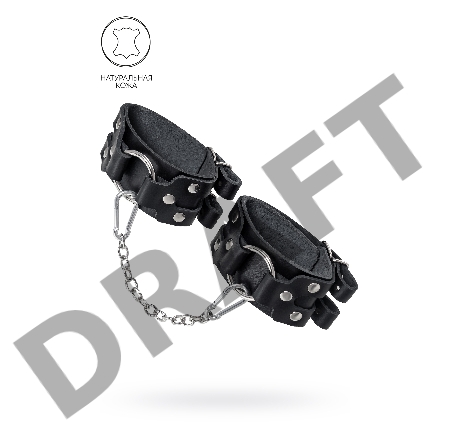 Оковы Pecado BDSM, с двумя ремешками, натуральная кожа, чёрные